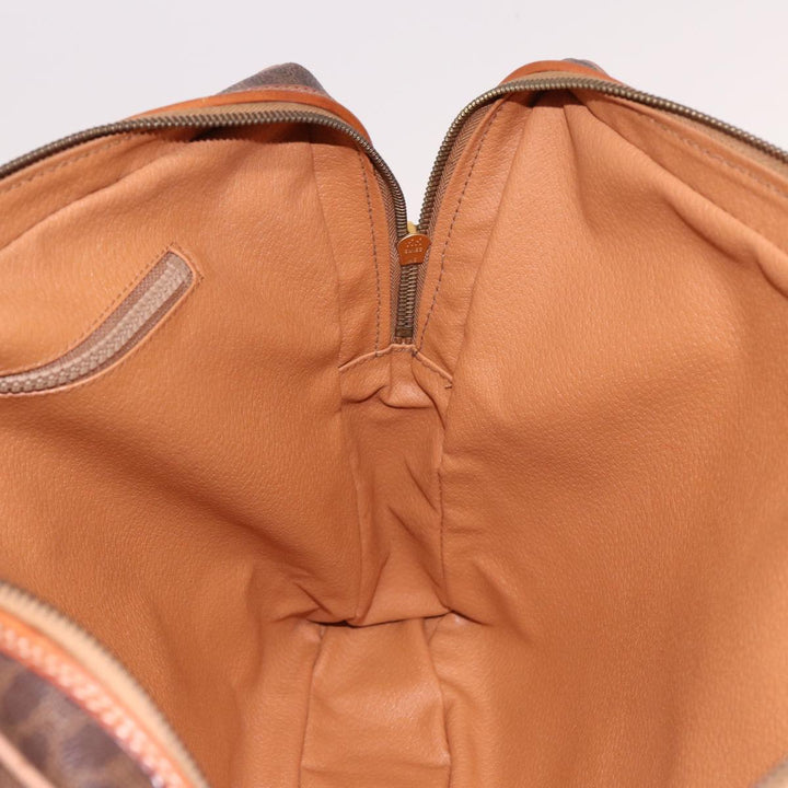 Celine Macadam Canvas Hand Bag PVC Leather Brown  74886