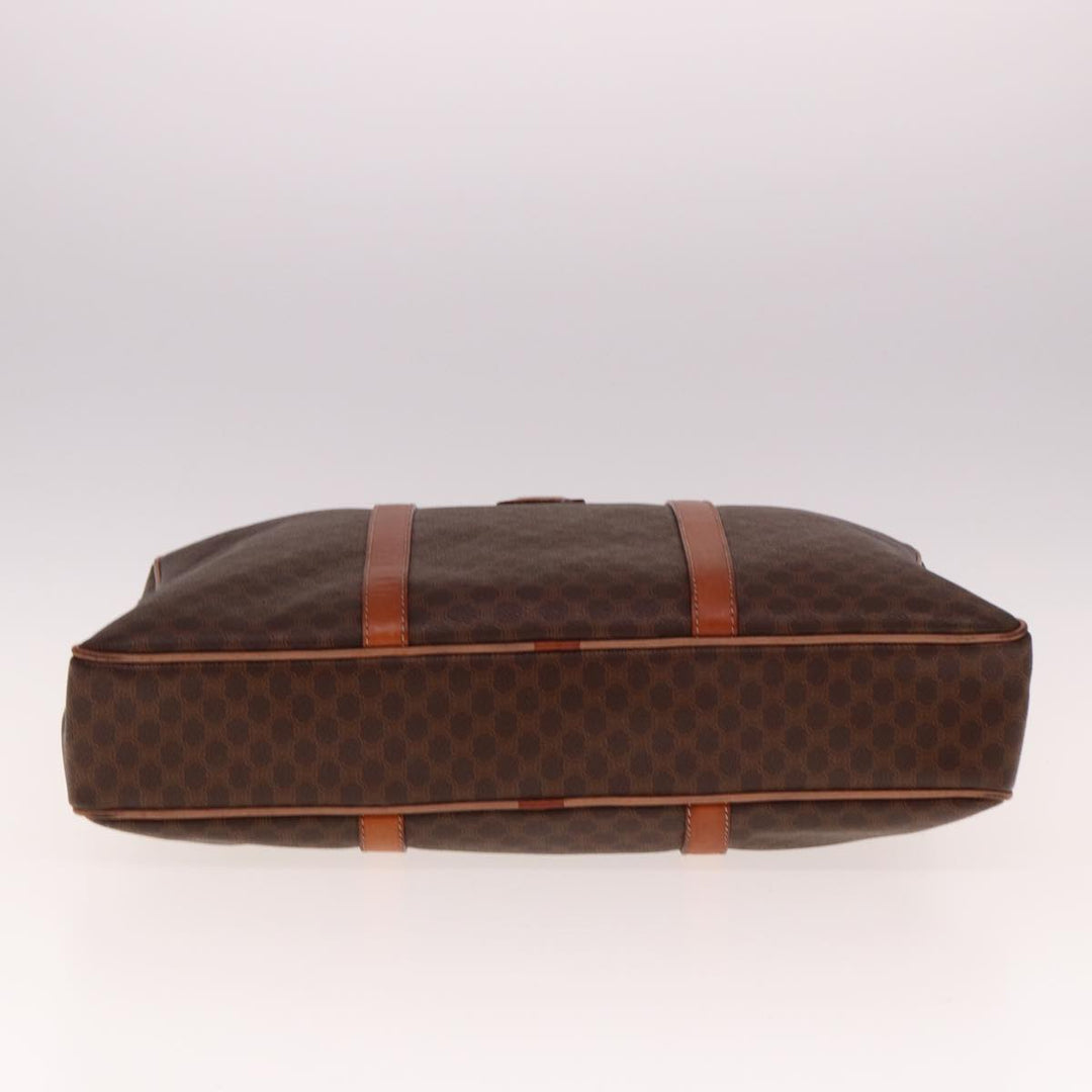 Celine Macadam Canvas Hand Bag PVC Leather Brown  74886