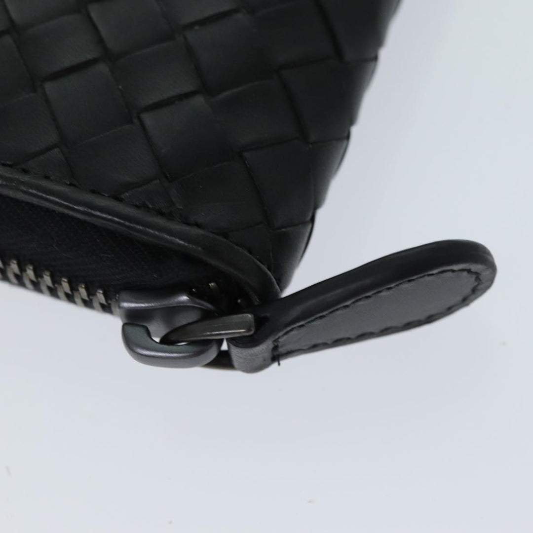 Bottega veneta INTRECCIATO Long Wallet Leather Black Auth 74890