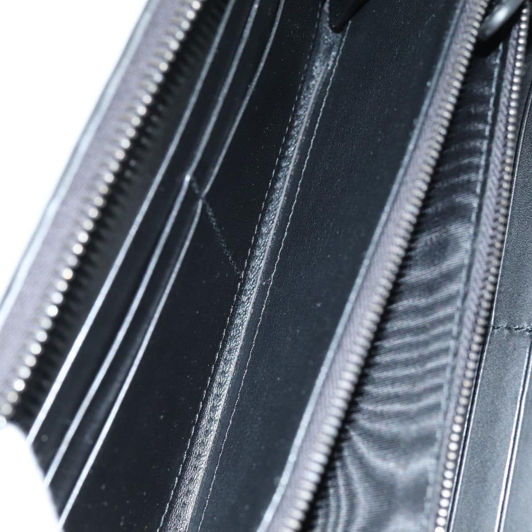 Bottega veneta INTRECCIATO Long Wallet Leather Black Auth 74890