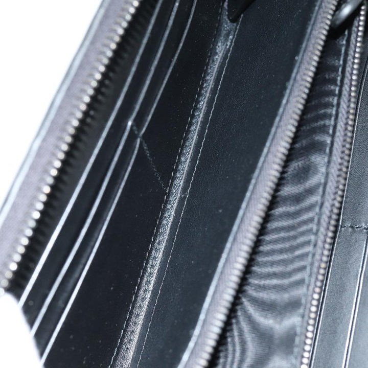Bottega veneta INTRECCIATO Long Wallet Leather Black Auth 74890
