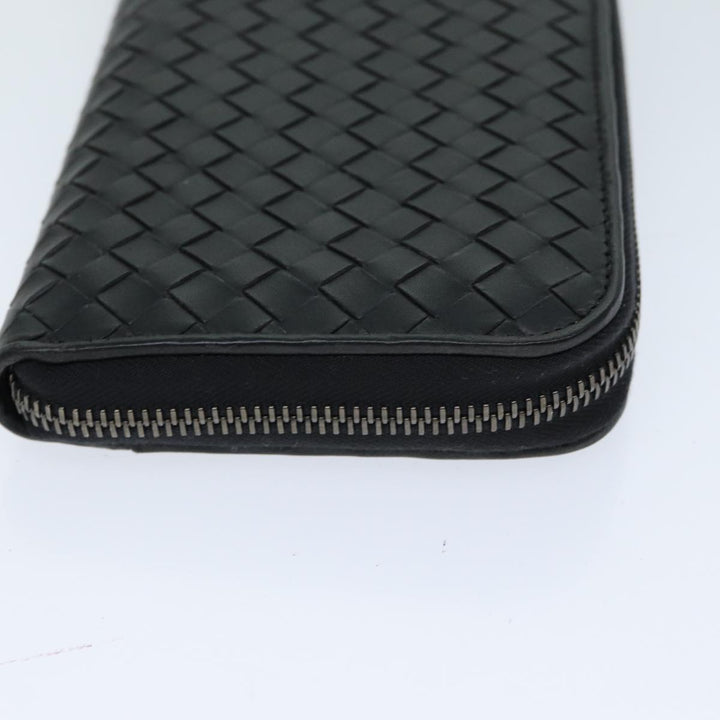 Bottega veneta INTRECCIATO Long Wallet Leather Black Auth 74890