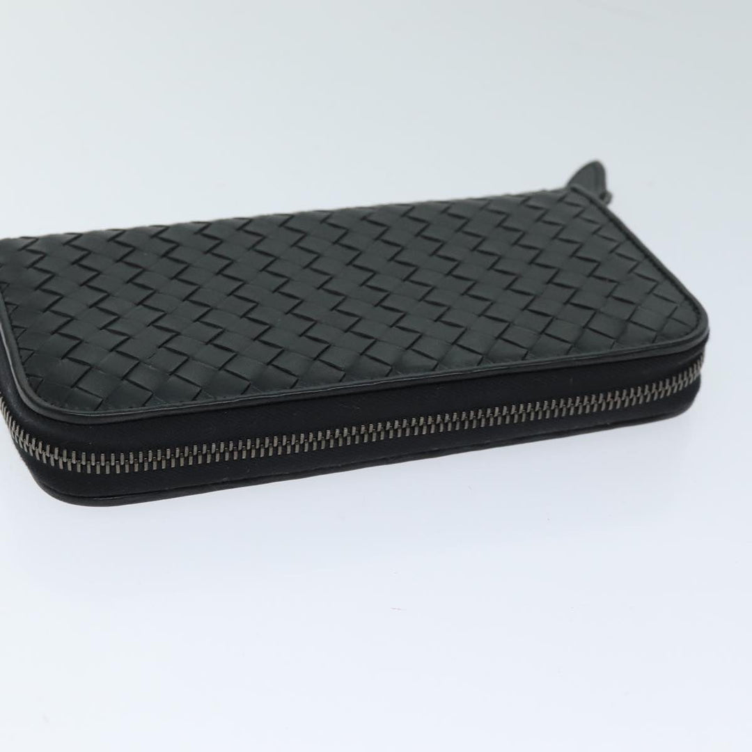 Bottega veneta INTRECCIATO Long Wallet Leather Black Auth 74890