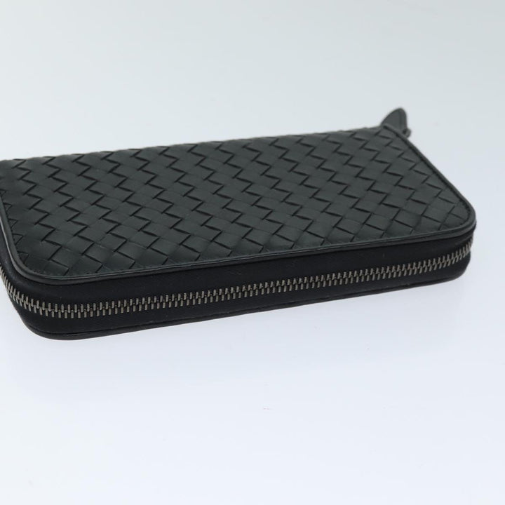 Bottega veneta INTRECCIATO Long Wallet Leather Black Auth 74890
