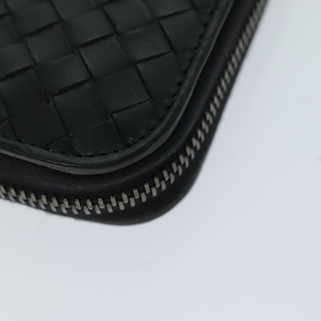 Bottega veneta INTRECCIATO Long Wallet Leather Black Auth 74890