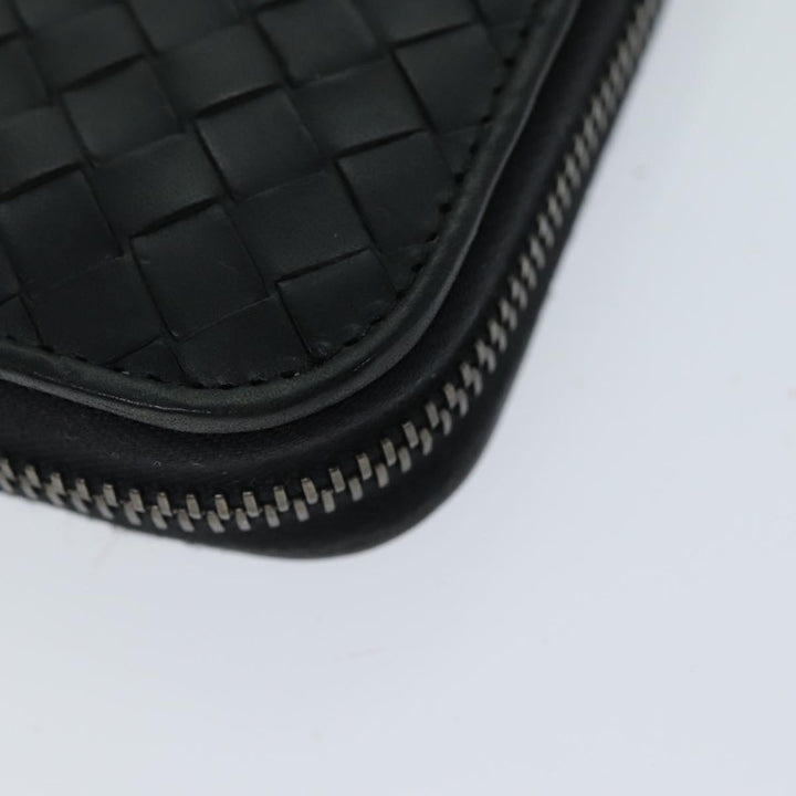 Bottega veneta INTRECCIATO Long Wallet Leather Black Auth 74890