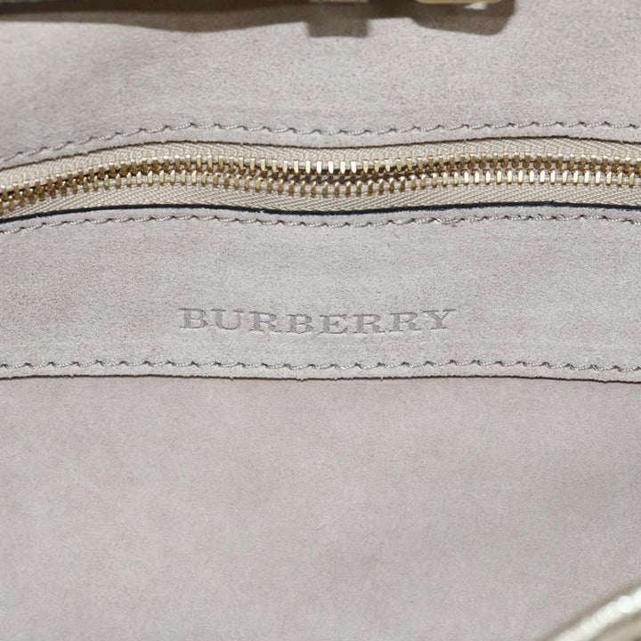 Burberry Chain Shoulder Bag Leather Gold Auth 74996