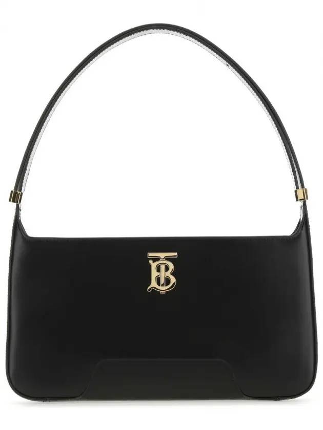 Burberry Leather TB Shoulder Bag Black