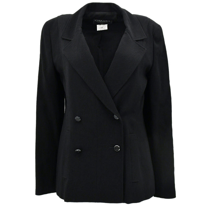 Top Quality Chanel Double Breasted Jacket Black 98A #38