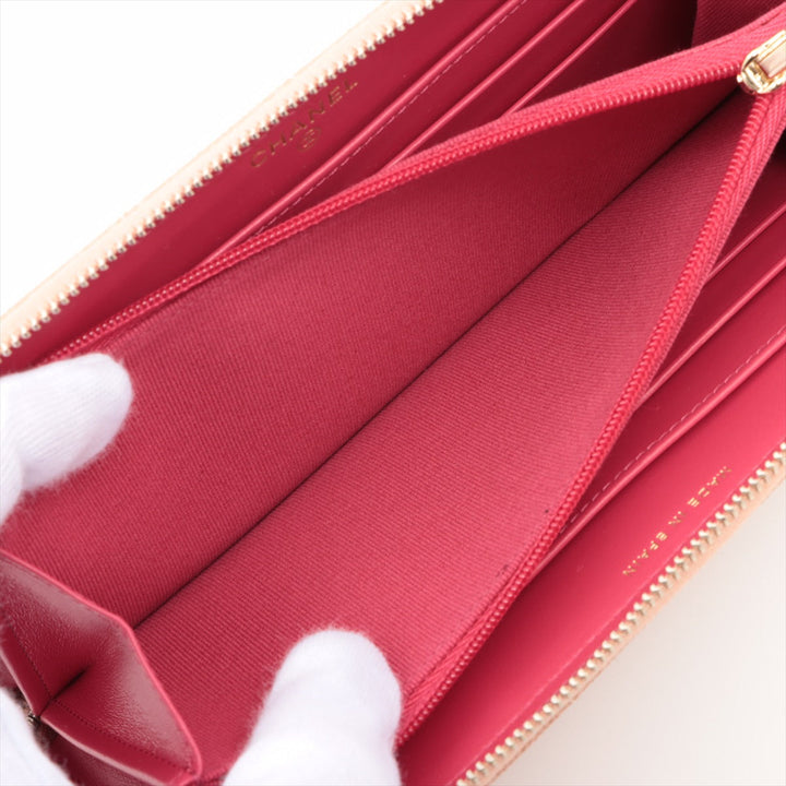 Top Quality Chanel Matrasse Caviar S Round  Wallet Pink Random