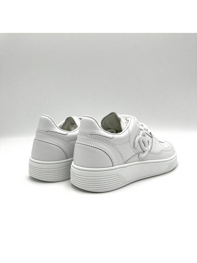 CC Logo Calfskin Low Top Sneakers White Chanel