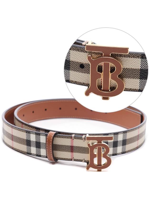 Burberry Check Monogram Decorative Leather Belt Beige