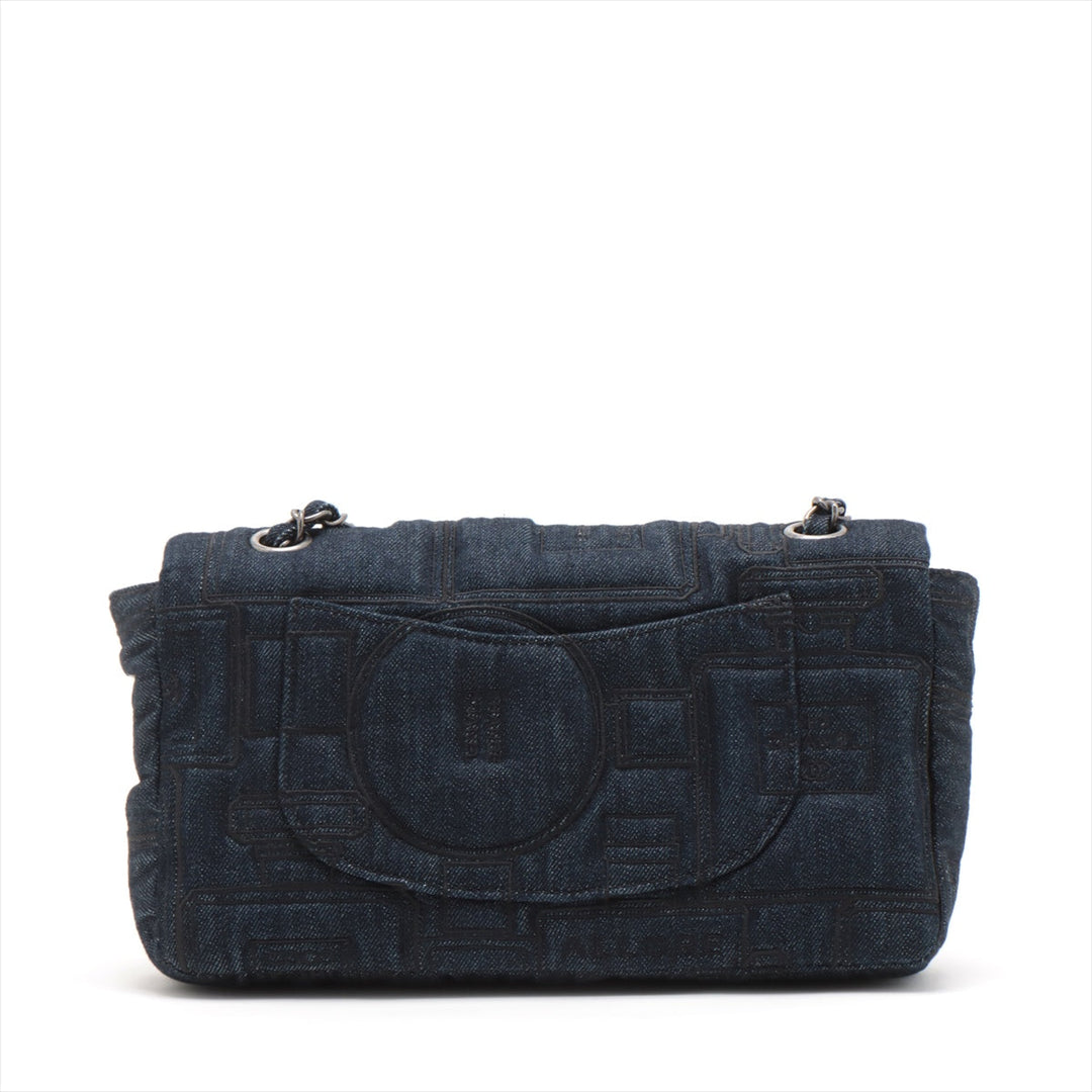 Top Quality Chanel Coca-Cola Denim Single Flap Double Chain Bag Blue Gummetal Gold