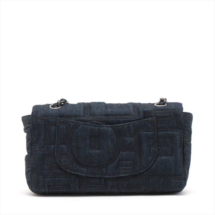 Top Quality Chanel Coca-Cola Denim Single Flap Double Chain Bag Blue Gummetal Gold