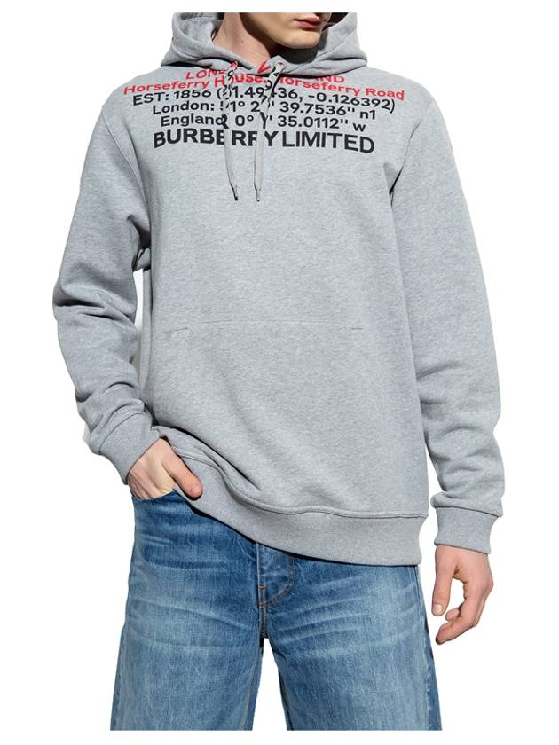 Burberry Location Cotton Hoodie Grey