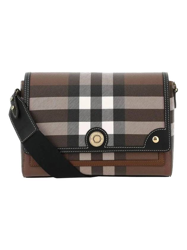Burberry Checked Leather Knot Cross Bag Brown