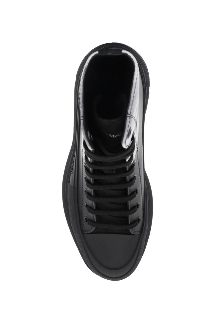 ALEXANDER MCQUEEN SOLARIZED FLOWER TREAD SLICK BOOTS