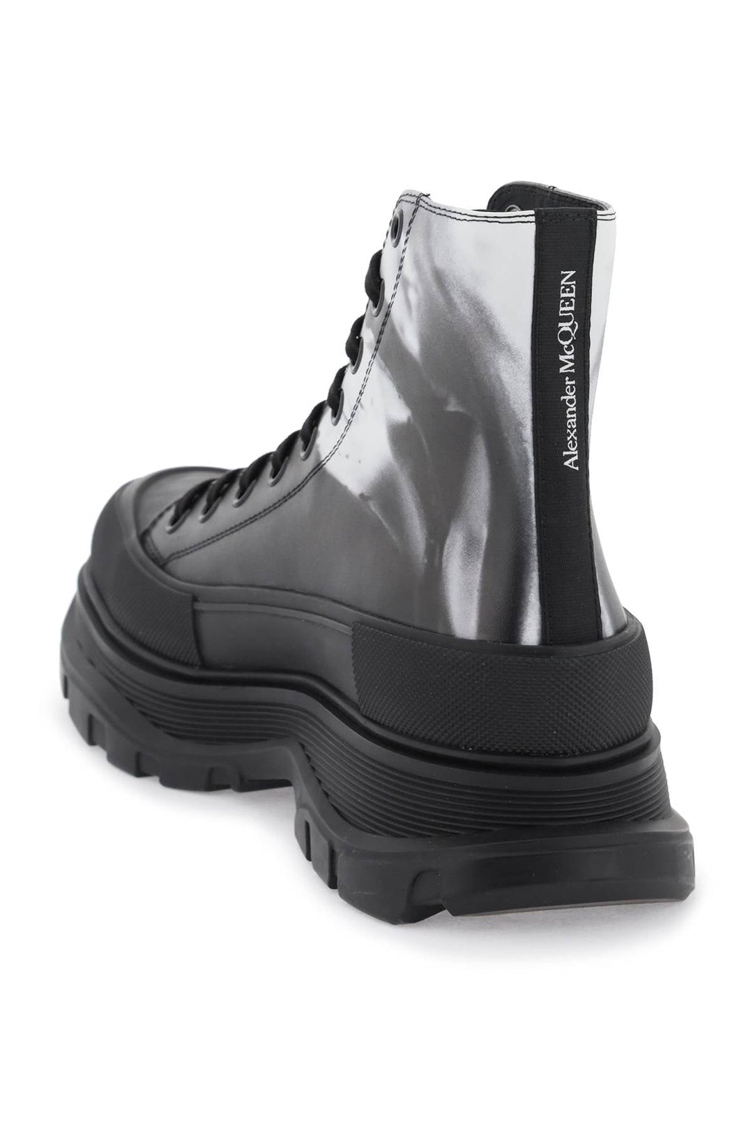 ALEXANDER MCQUEEN SOLARIZED FLOWER TREAD SLICK BOOTS