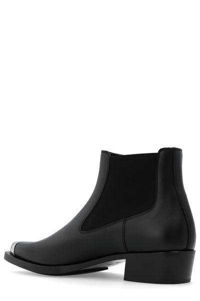 Punk Pointed Toe Leather Chelsea Ankle Boots