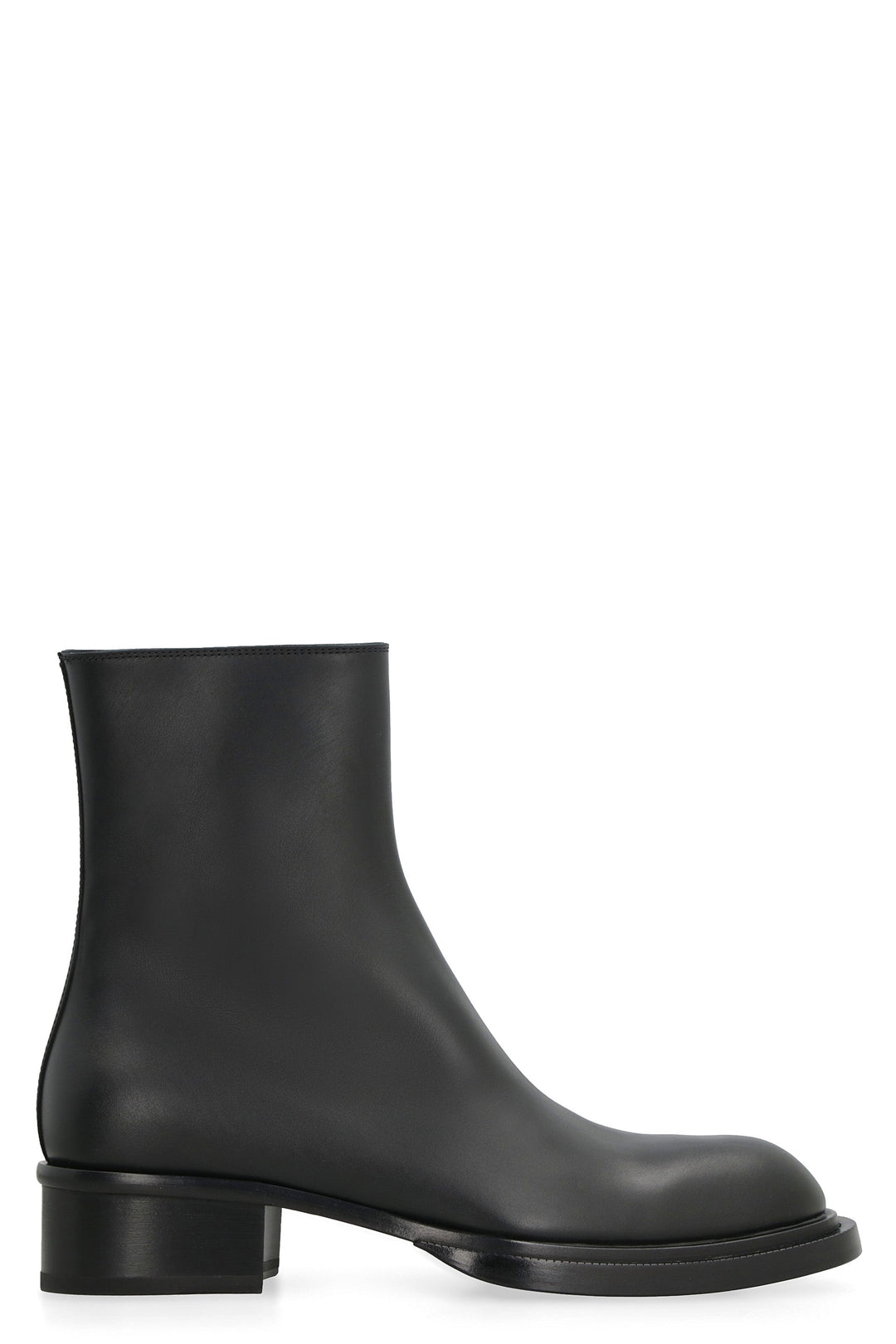 STACK LEATHER ANKLE BOOTS