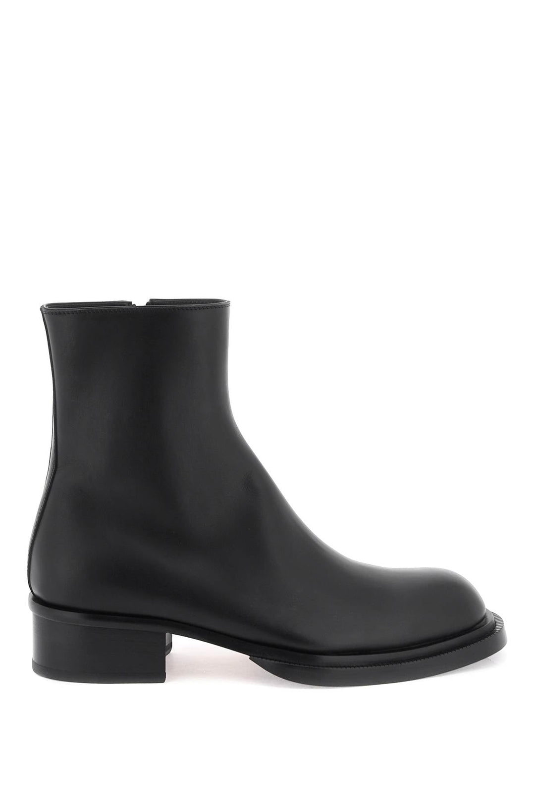 STACK LEATHER ANKLE BOOTS
