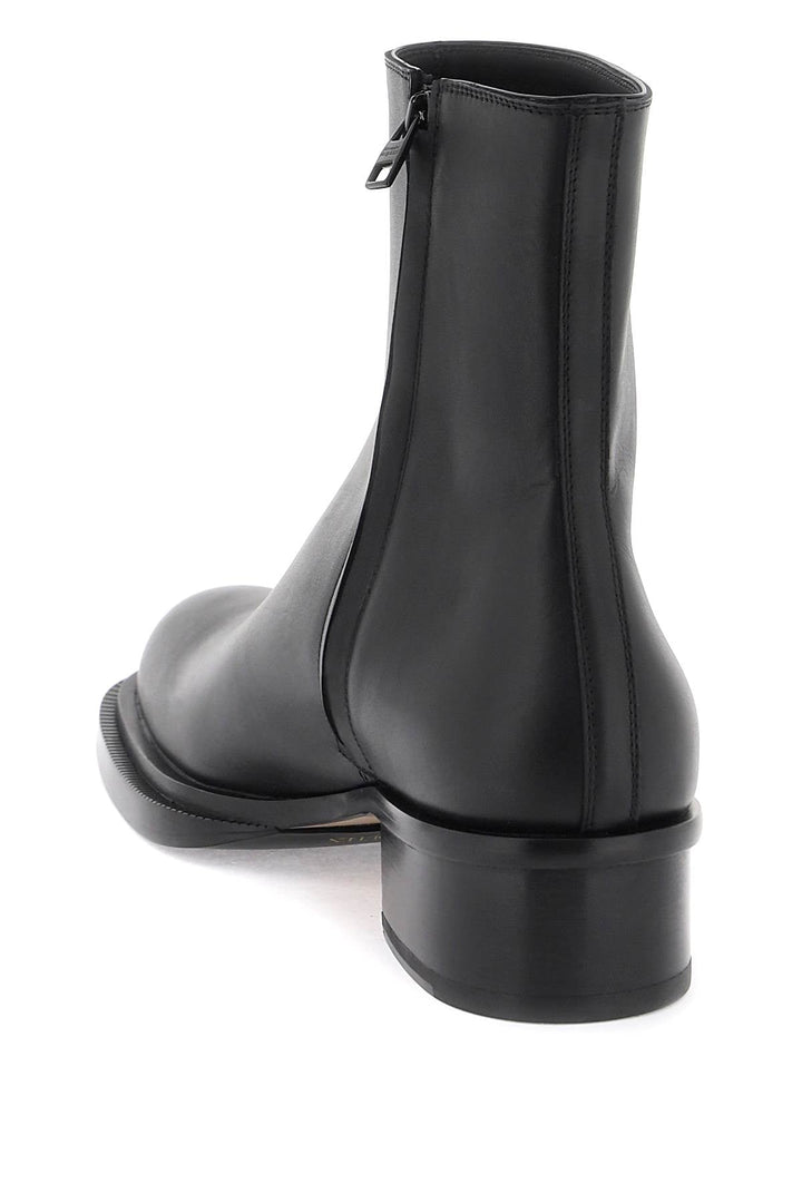 STACK LEATHER ANKLE BOOTS