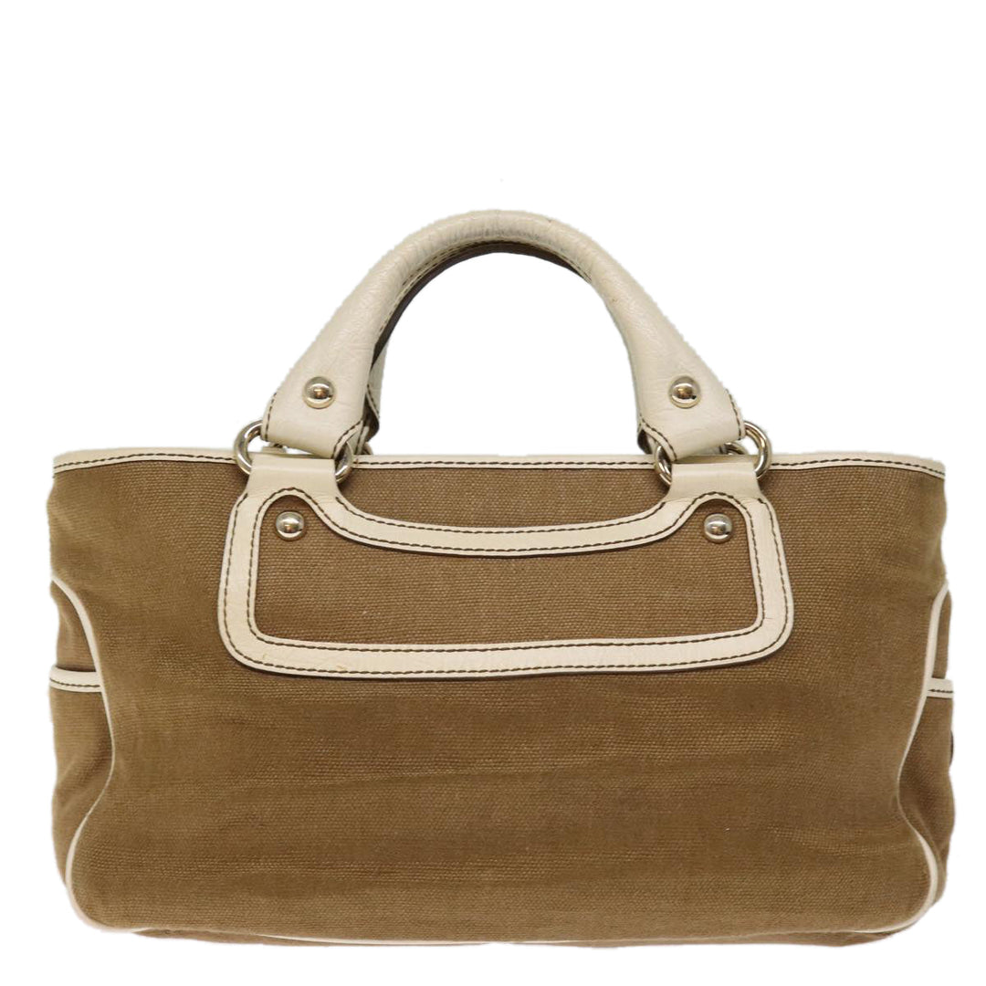 Celine Hand Bag Canvas Brown Auth 75136