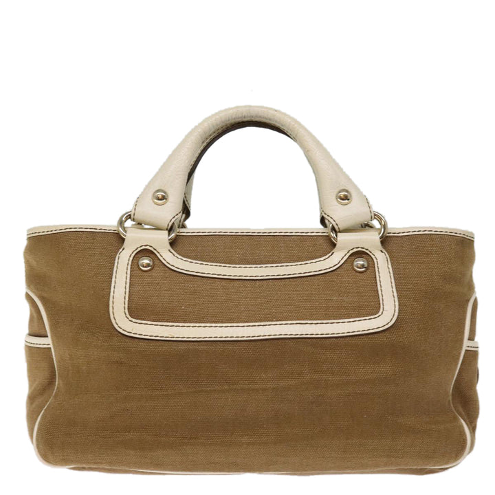 Celine Hand Bag Canvas Brown Auth 75136