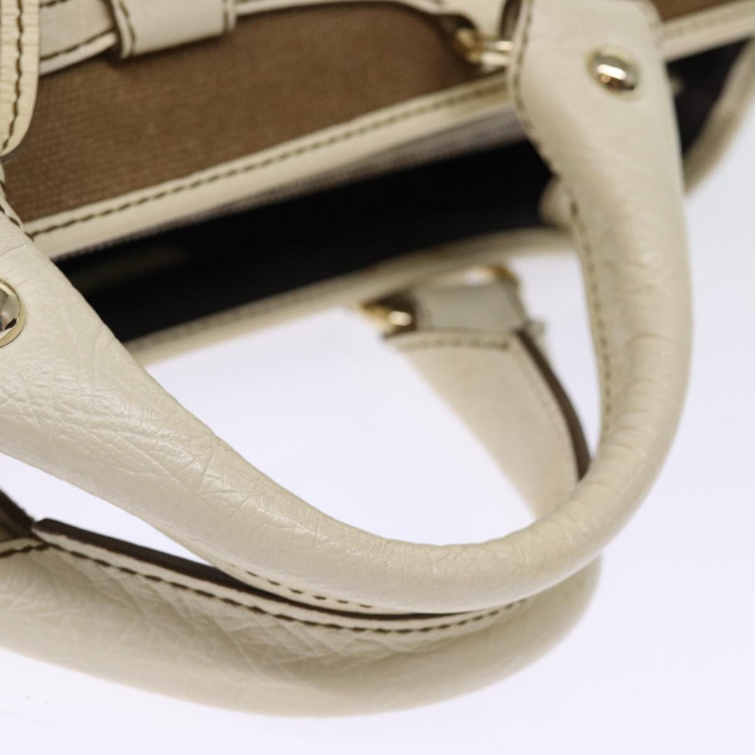 Celine Hand Bag Canvas Brown Auth 75136