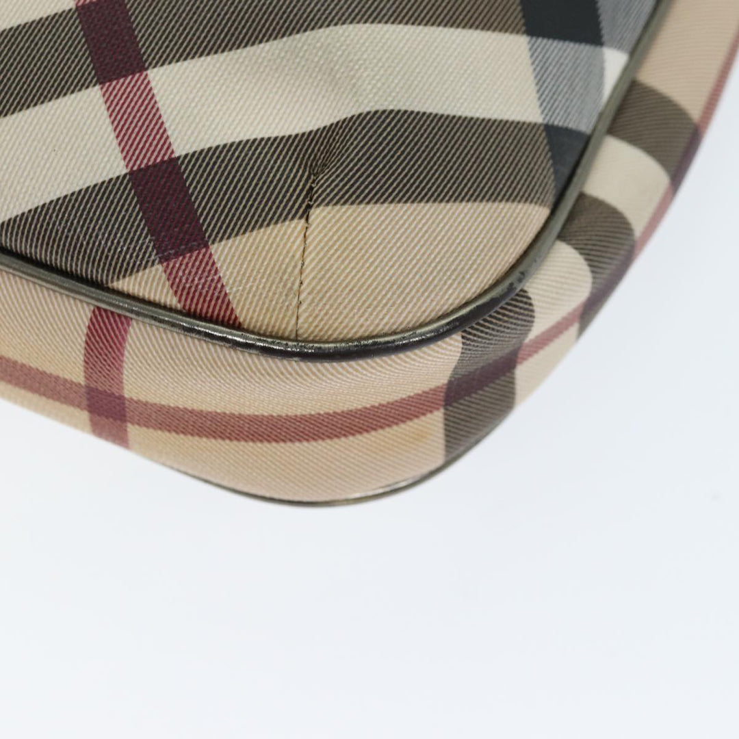 Burberry Nova Check Shoulder Bag Coated Canvas Beige Auth 75141