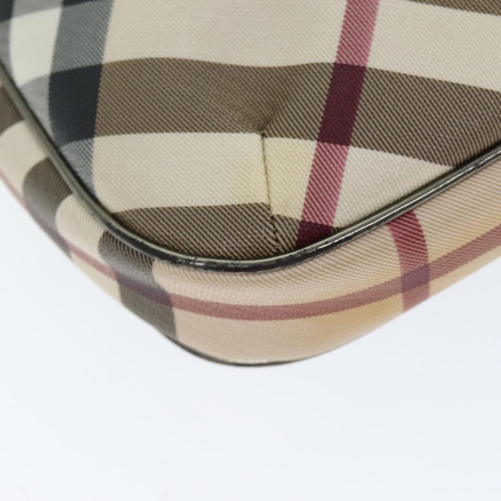 Burberry Nova Check Shoulder Bag Coated Canvas Beige Auth 75141