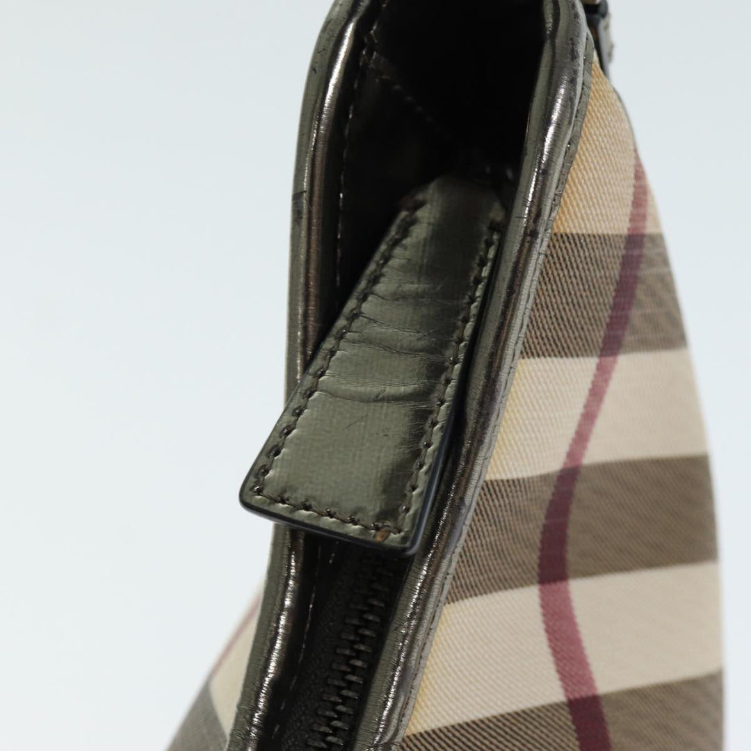 Burberry Nova Check Shoulder Bag Coated Canvas Beige Auth 75141
