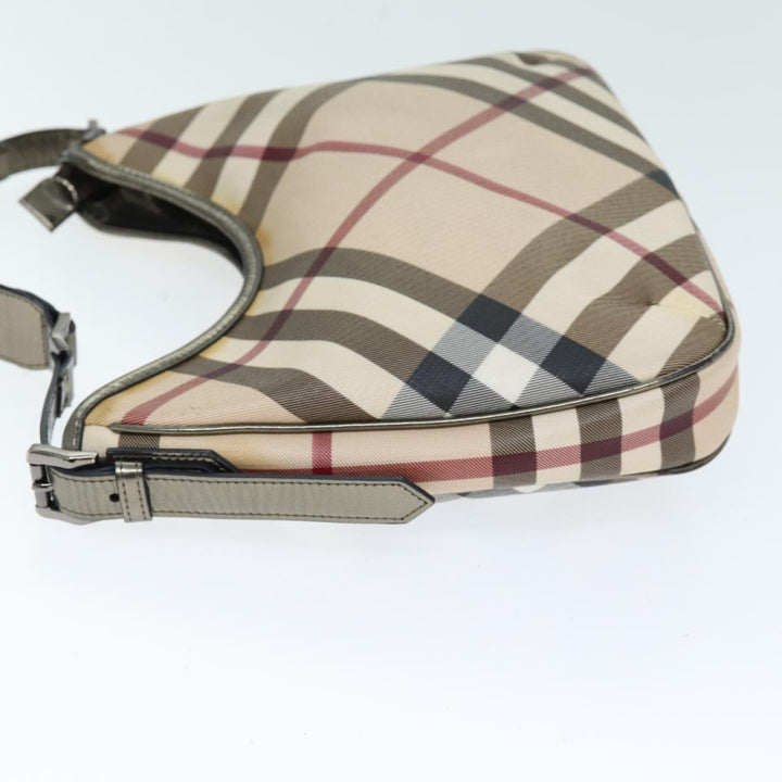 Burberry Nova Check Shoulder Bag Coated Canvas Beige Auth 75141