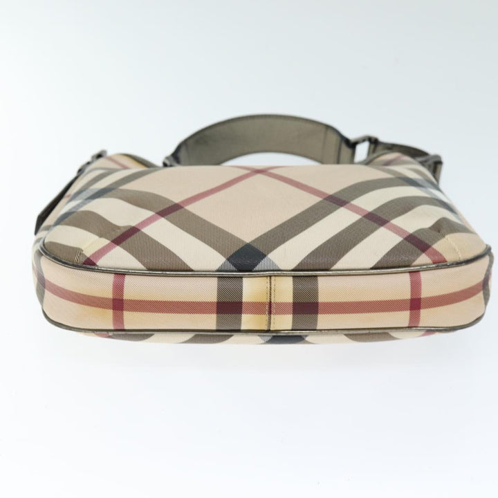 Burberry Nova Check Shoulder Bag Coated Canvas Beige Auth 75141