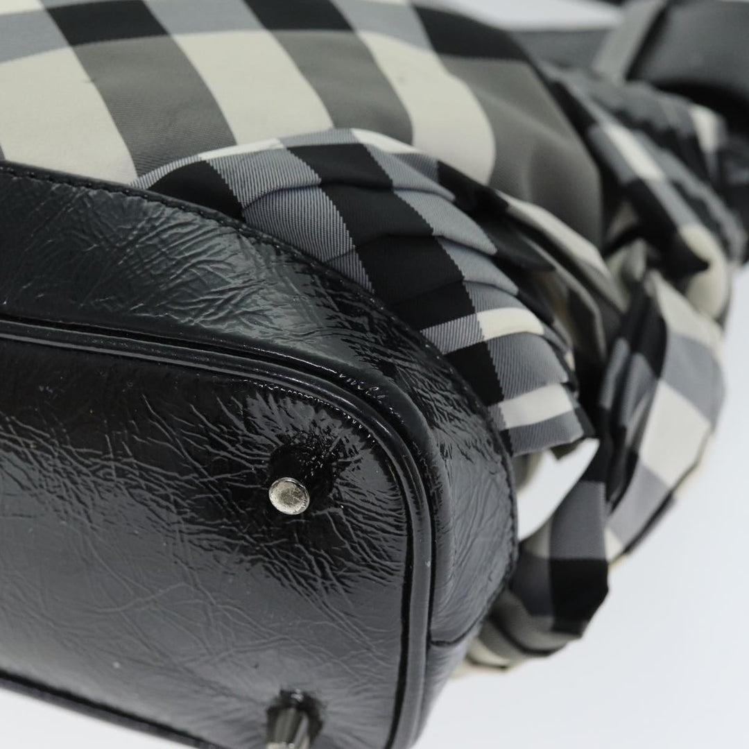 Burberry Nova Check Shoulder Bag Nylon Gray Auth 75142