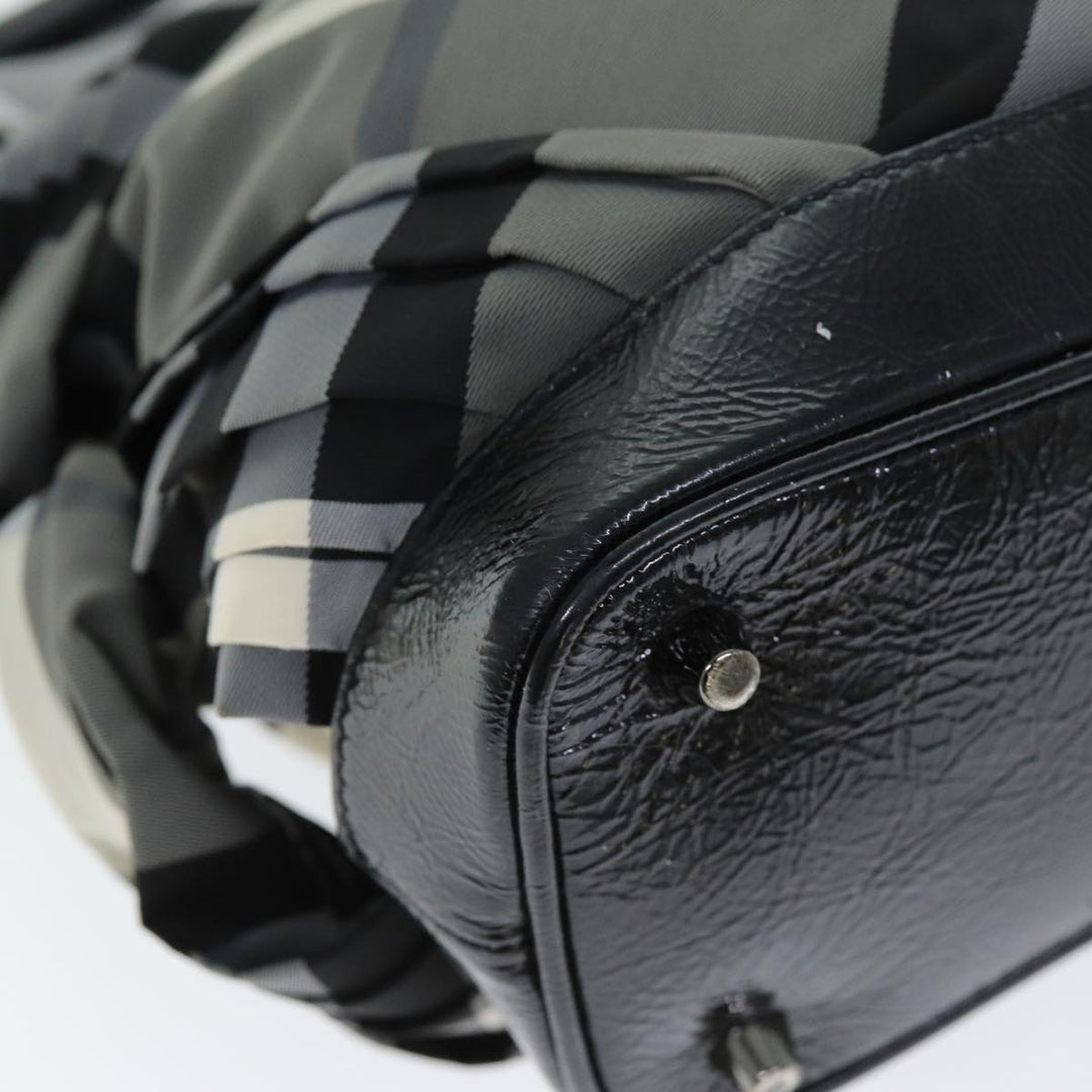 Burberry Nova Check Shoulder Bag Nylon Gray Auth 75142