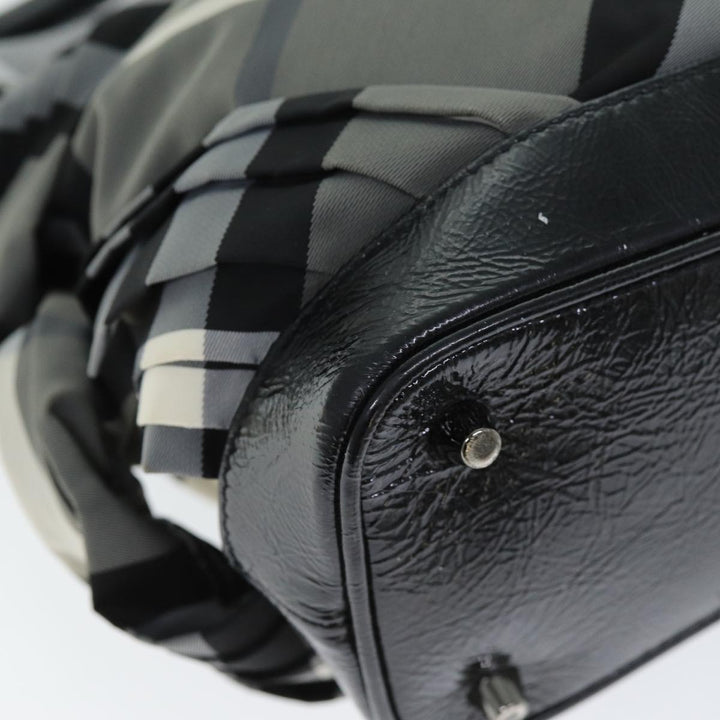 Burberry Nova Check Shoulder Bag Nylon Gray Auth 75142