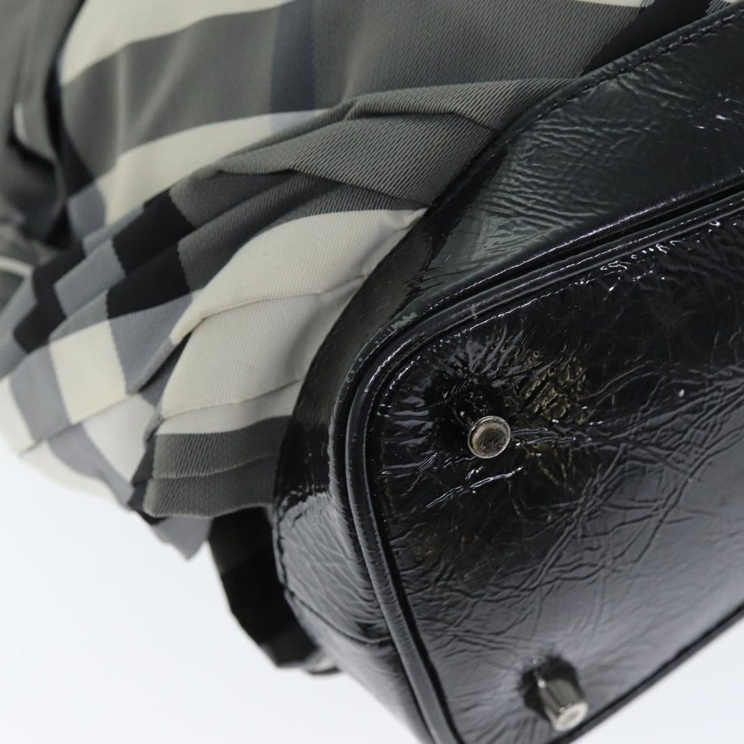 Burberry Nova Check Shoulder Bag Nylon Gray Auth 75142