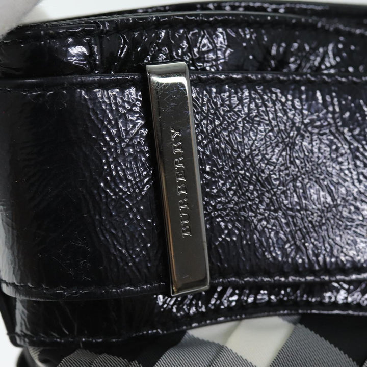 Burberry Nova Check Shoulder Bag Nylon Gray Auth 75142