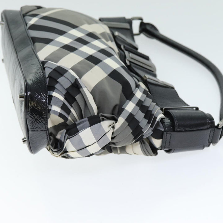 Burberry Nova Check Shoulder Bag Nylon Gray Auth 75142