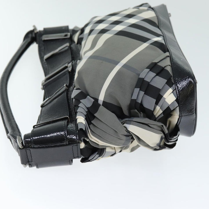 Burberry Nova Check Shoulder Bag Nylon Gray Auth 75142