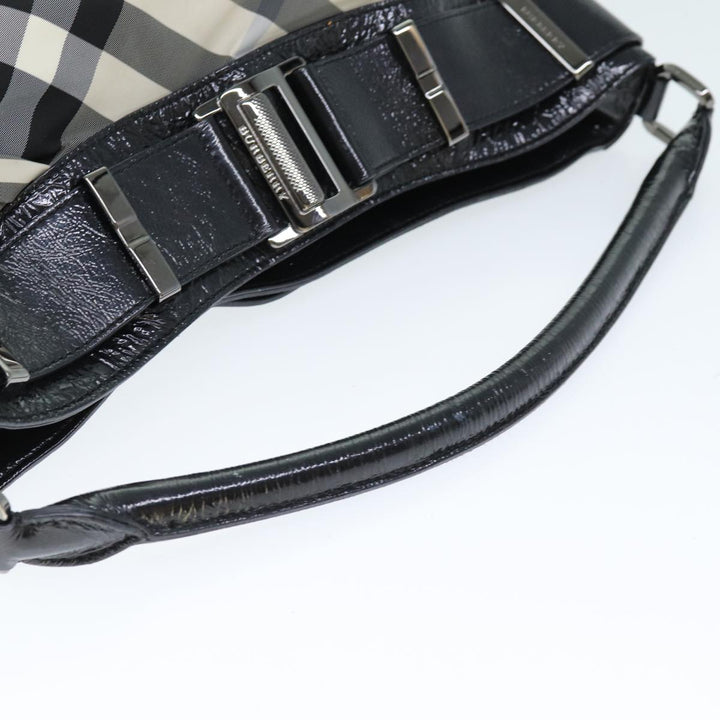 Burberry Nova Check Shoulder Bag Nylon Gray Auth 75142