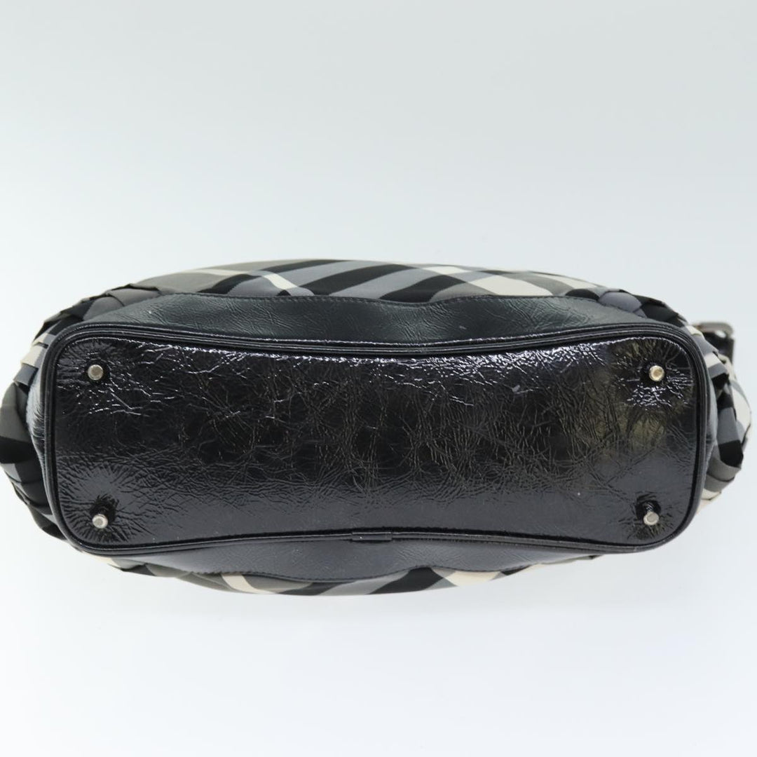 Burberry Nova Check Shoulder Bag Nylon Gray Auth 75142