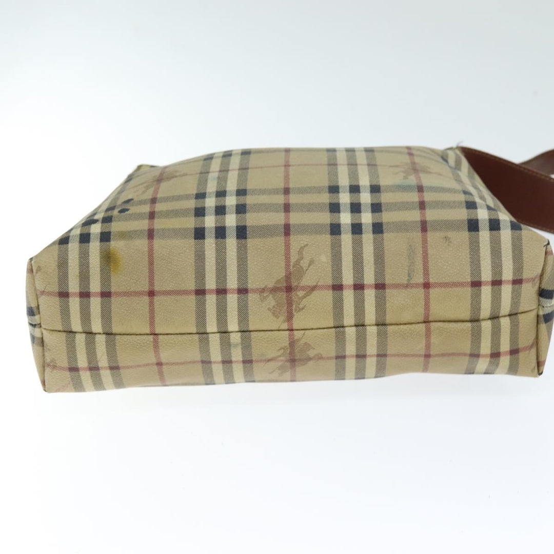 BURBERRY Nova Check Shoulder Bag PVC Beige Auth 75145