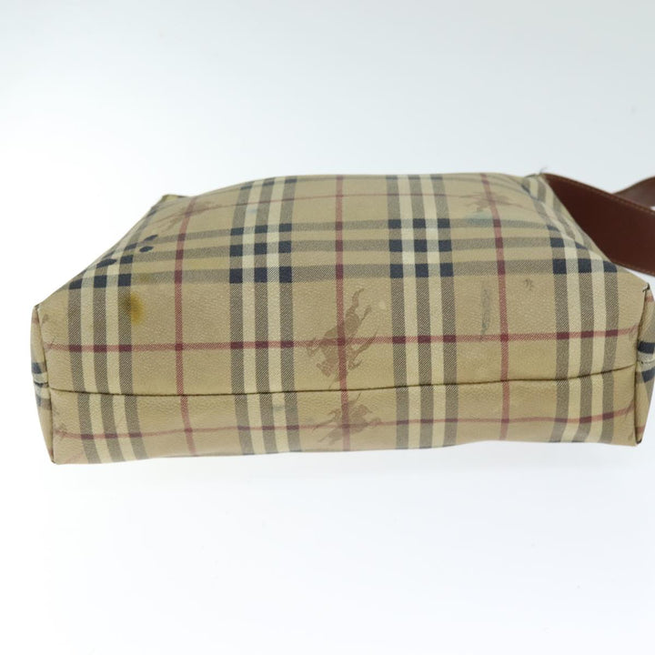 BURBERRY Nova Check Shoulder Bag PVC Beige Auth 75145