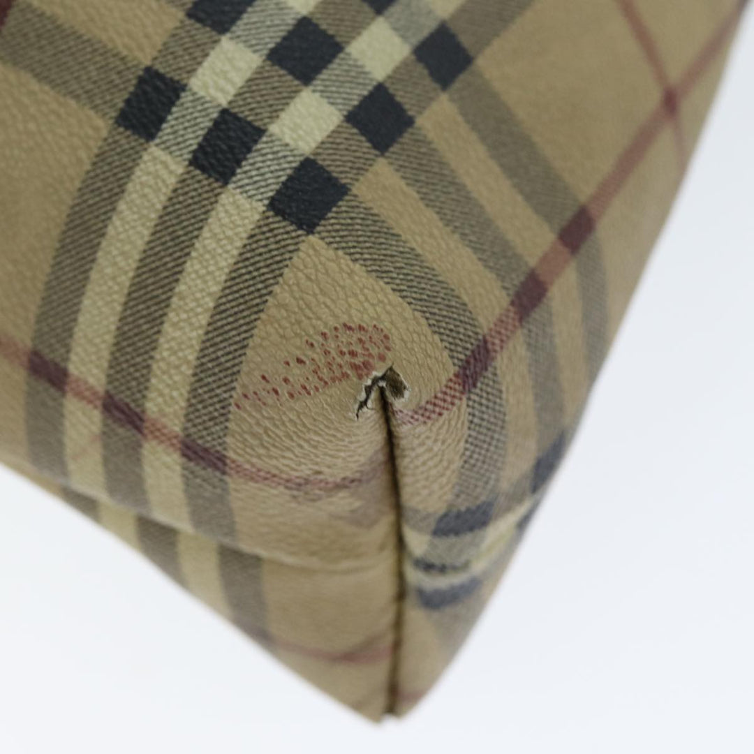BURBERRY Nova Check Shoulder Bag PVC Beige Auth 75145