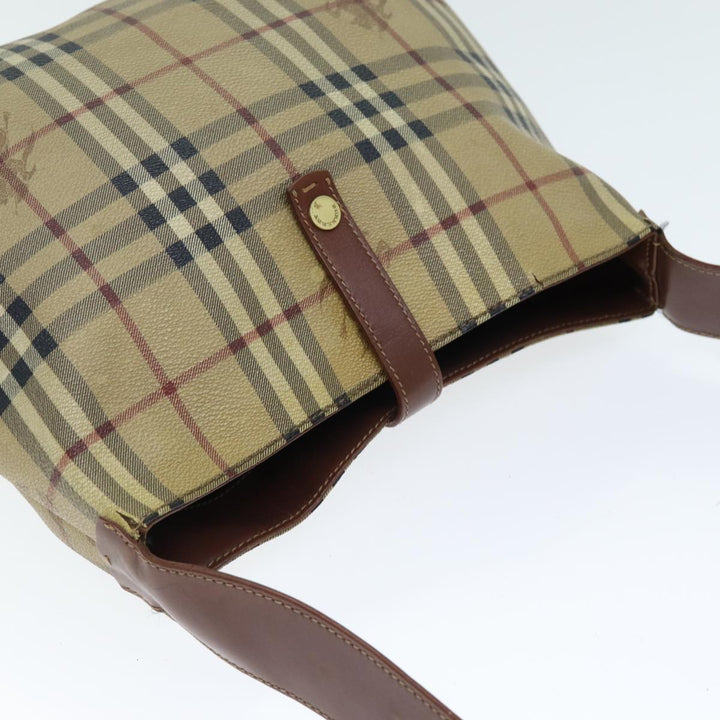 BURBERRY Nova Check Shoulder Bag PVC Beige Auth 75145