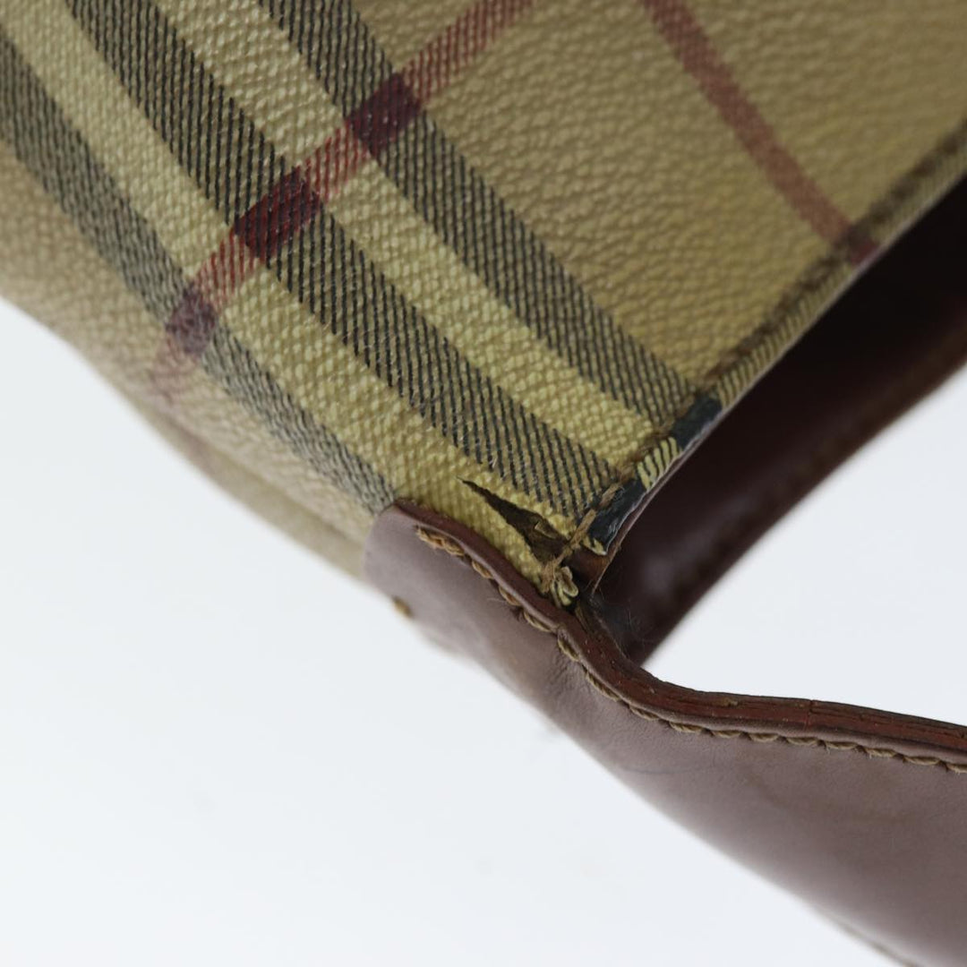 BURBERRY Nova Check Shoulder Bag PVC Beige Auth 75145