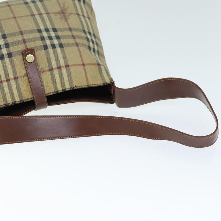 BURBERRY Nova Check Shoulder Bag PVC Beige Auth 75145