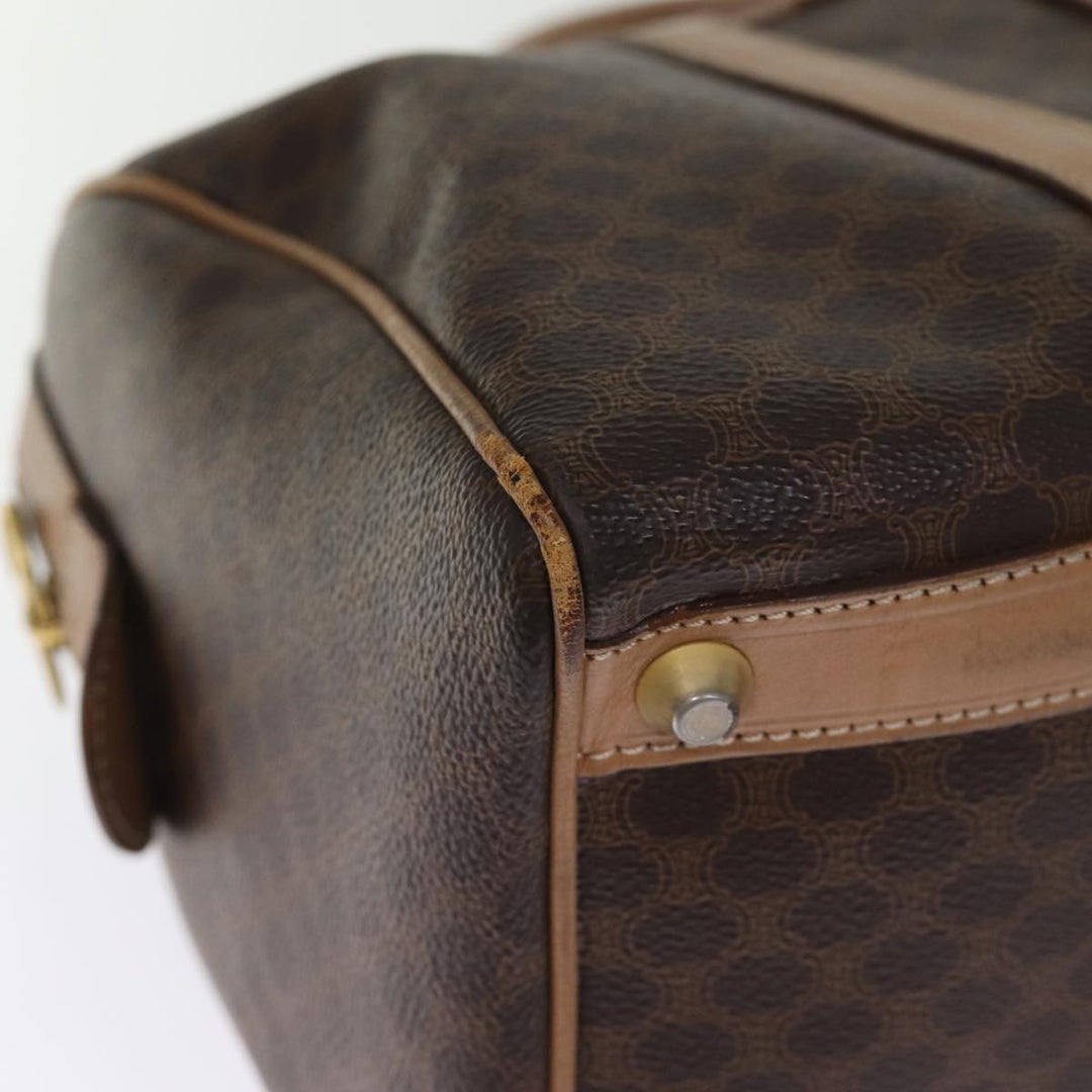 Celine Macadam Canvas Boston Bag PVC Brown Auth 75235